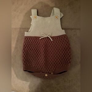 Cozy Knit Baby Romper in Pink